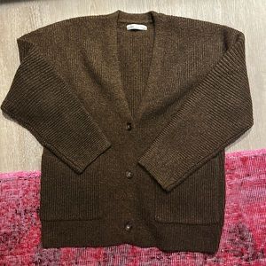 Oak and Fort brown cardigan